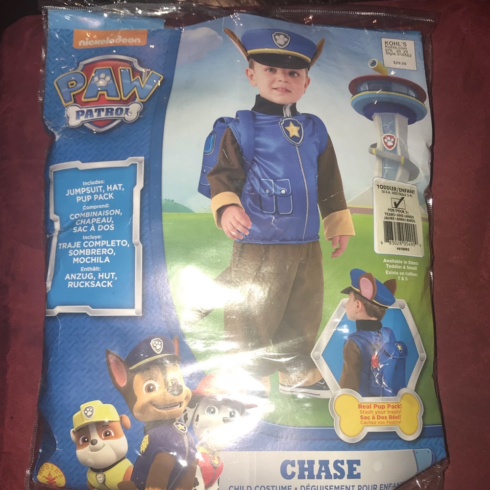 Toddler Paw Patrol Costume (Chase)